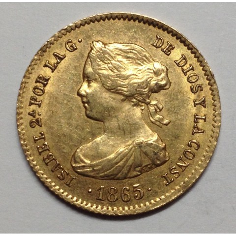 4 ESCUDOS ISABEL II 1865 MADRID
