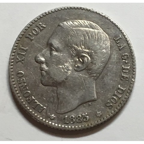 1 PESETA ALFONSO XII 1885 86* MSM
