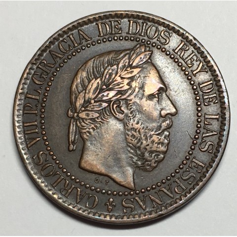 10 CÉNTIMOS DE PESETA CARLOS VII1875 BRUSELAS