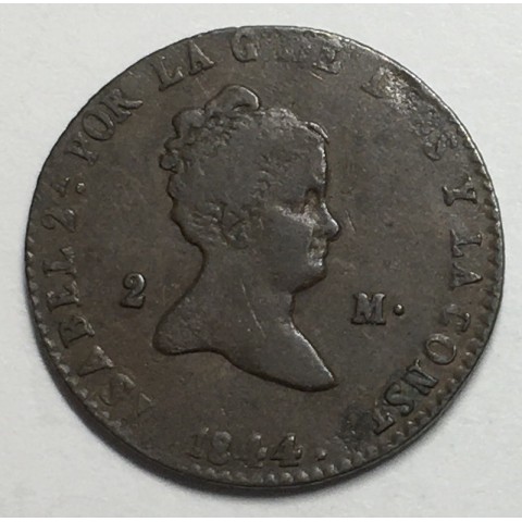 2 MARAVEDIS ISABEL II 1844 SEGOVIA