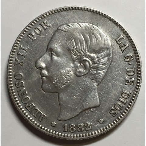 2 PESETAS ALFONSO XII 1882 82*