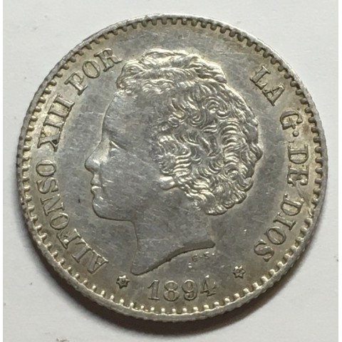 50 CENTIMOS ALFONSO XIII 1894 9-4*