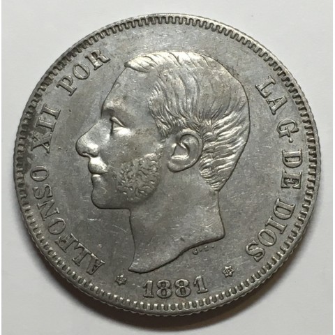 2 PESETAS ALFONSO XII 1881 81*