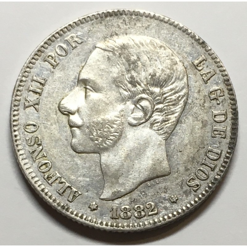 2 PESETAS ALFONSO XII 1882 82*