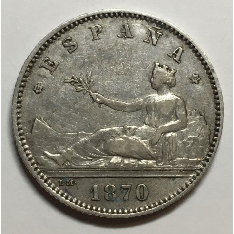1 PESETA GOBIERNO PROVISIONAL 1870 73*