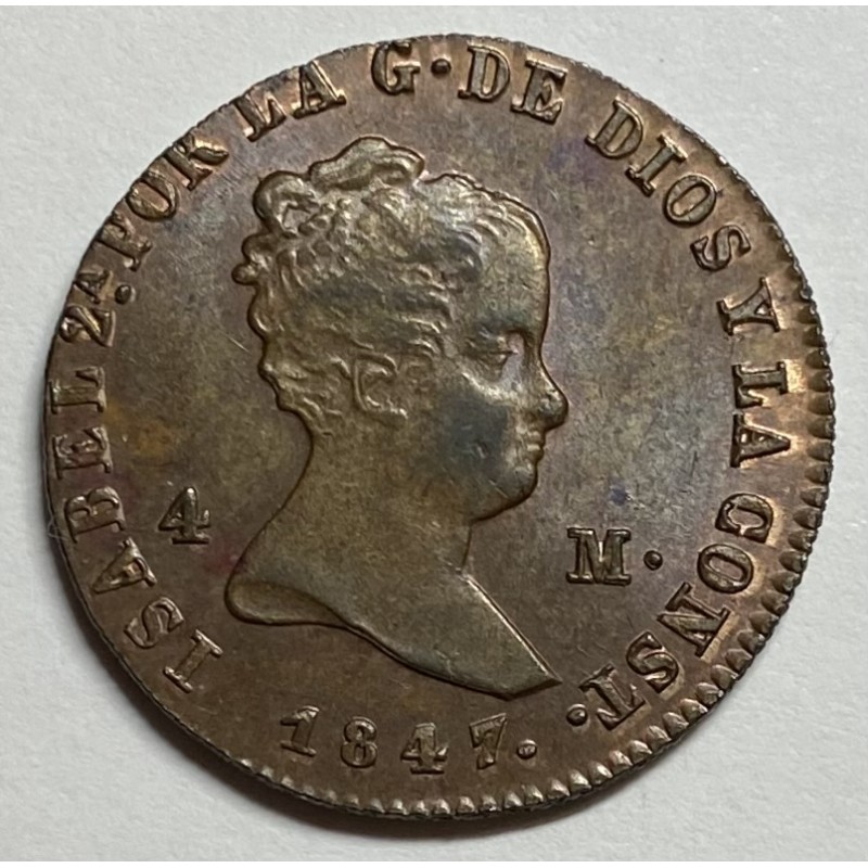 4 MARAVEDÍS ISABEL II 1847 JUBIA