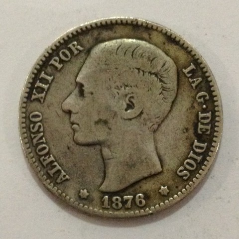 1 Peseta Alfonso XII 1876*76