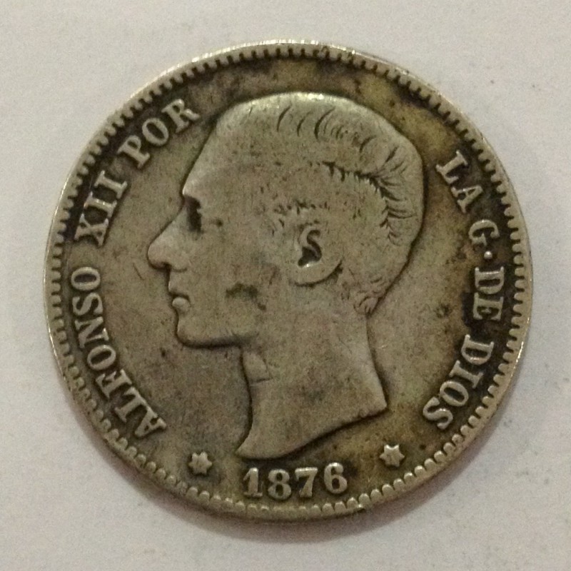 1 Peseta Alfonso XII 1876*76