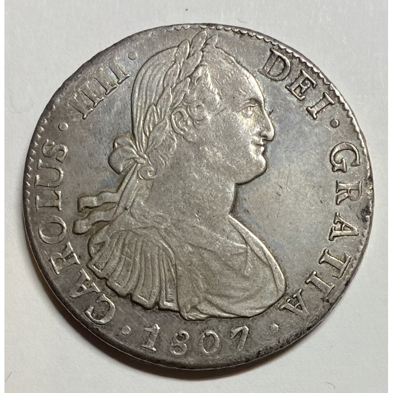 8 REALES CARLOS IV 1807 MEJICO