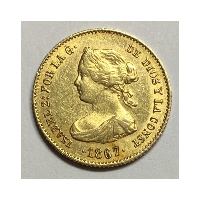 4 ESCUDOS ISABEL II 1867 MADRID