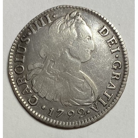 2 REALES CARLOS IV 1792 LIMA