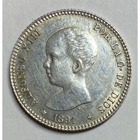 1 PESETA ALFONSO XIII 1891 91*