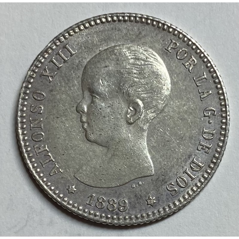 1 PESETA ALFONSO XIII 1889 89*