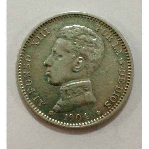 1 Peseta Alfonso XIII 1904*04