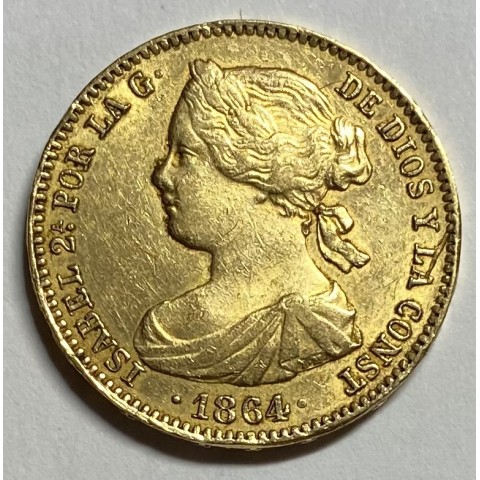 100 REALES ISABEL II 1864 MADRID