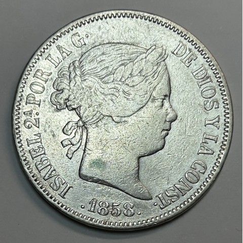 20 REALES ISABEL II 1858 MADRID