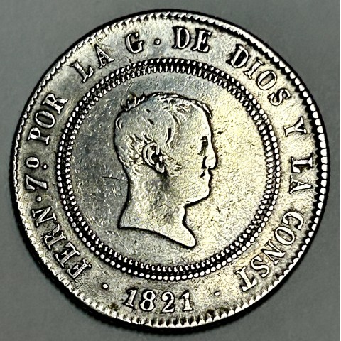 10 REALES FERNANDO VII 1821 MADRID