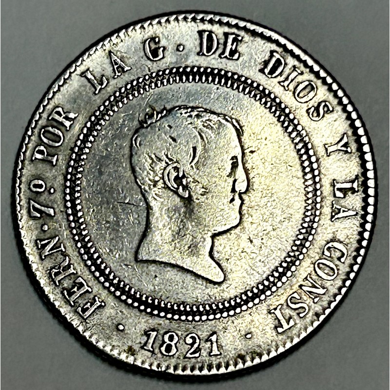 10 REALES FERNANDO VII 1821 MADRID