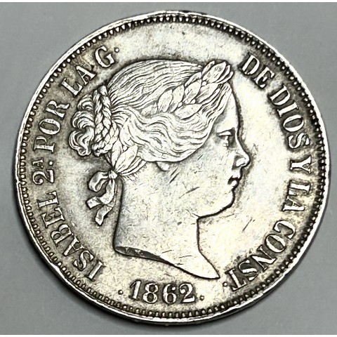 20 REALES ISABEL II 1862 SEVILLA